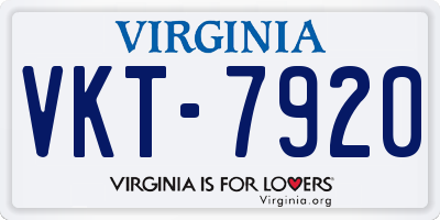 VA license plate VKT7920