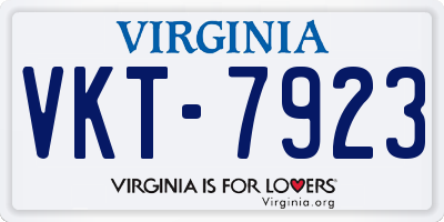 VA license plate VKT7923
