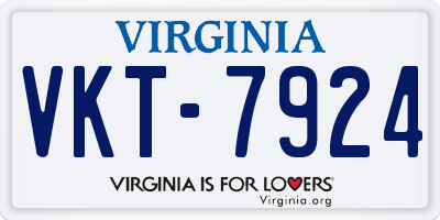 VA license plate VKT7924