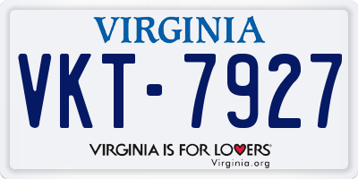 VA license plate VKT7927