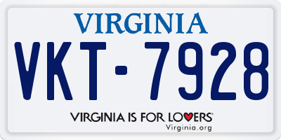VA license plate VKT7928