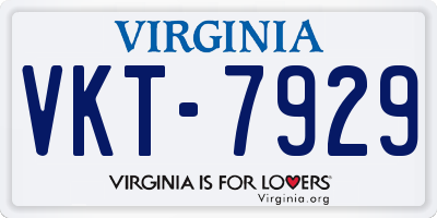 VA license plate VKT7929
