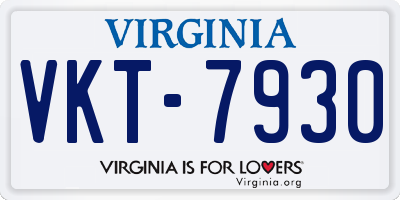 VA license plate VKT7930