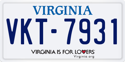 VA license plate VKT7931