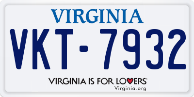 VA license plate VKT7932