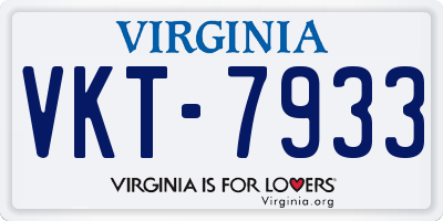 VA license plate VKT7933