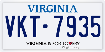 VA license plate VKT7935