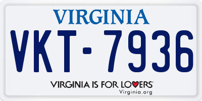 VA license plate VKT7936