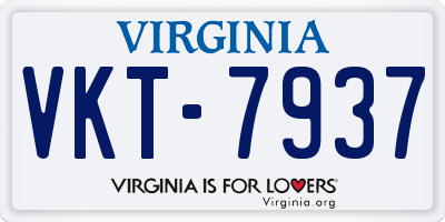 VA license plate VKT7937