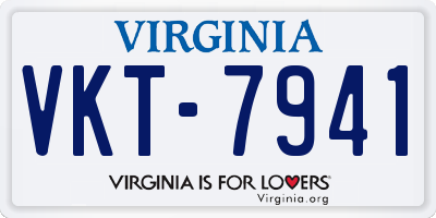 VA license plate VKT7941