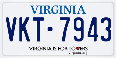 VA license plate VKT7943
