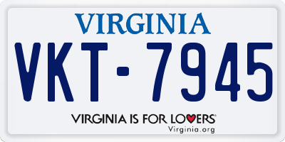 VA license plate VKT7945
