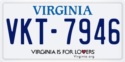 VA license plate VKT7946