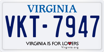 VA license plate VKT7947