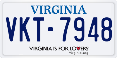 VA license plate VKT7948