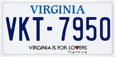 VA license plate VKT7950