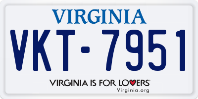 VA license plate VKT7951