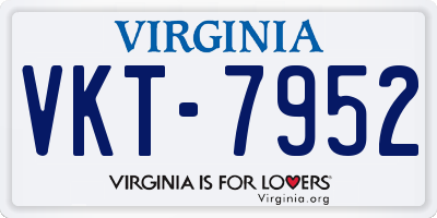VA license plate VKT7952