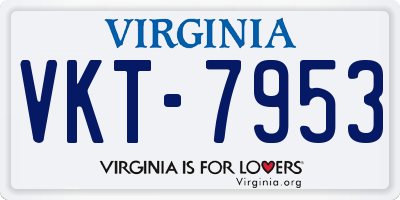 VA license plate VKT7953