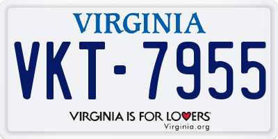 VA license plate VKT7955