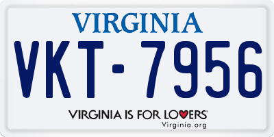 VA license plate VKT7956