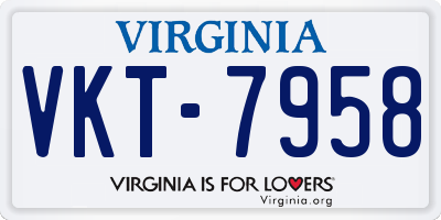 VA license plate VKT7958