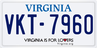 VA license plate VKT7960