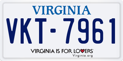 VA license plate VKT7961