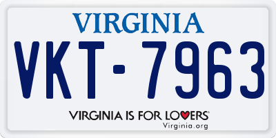 VA license plate VKT7963