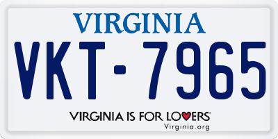 VA license plate VKT7965