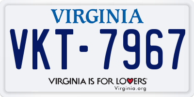 VA license plate VKT7967
