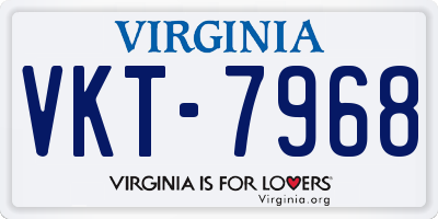 VA license plate VKT7968