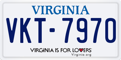 VA license plate VKT7970