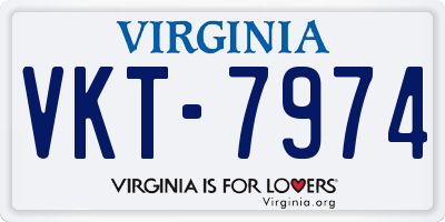 VA license plate VKT7974