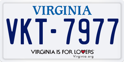 VA license plate VKT7977