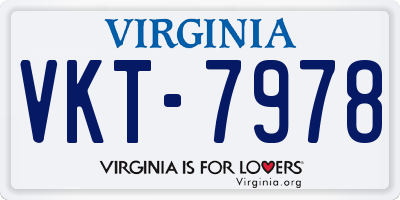 VA license plate VKT7978