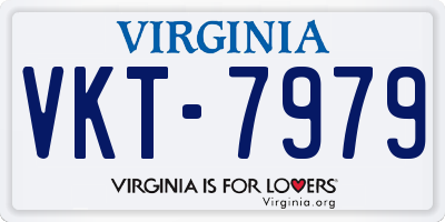 VA license plate VKT7979