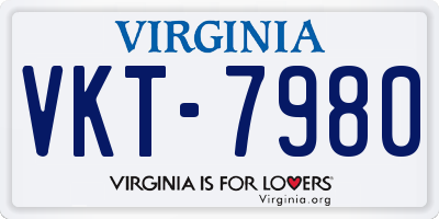 VA license plate VKT7980