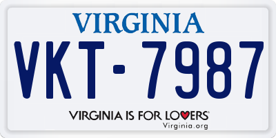 VA license plate VKT7987