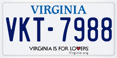 VA license plate VKT7988