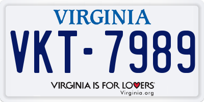VA license plate VKT7989