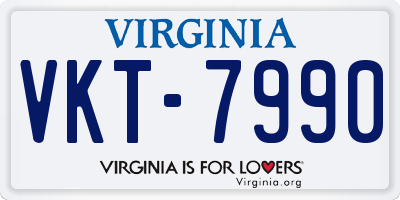 VA license plate VKT7990