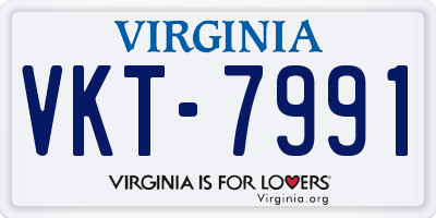 VA license plate VKT7991