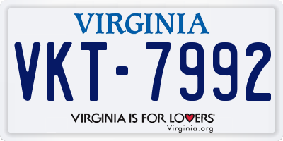 VA license plate VKT7992