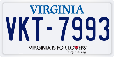 VA license plate VKT7993