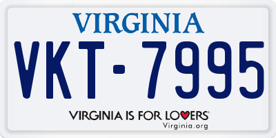 VA license plate VKT7995