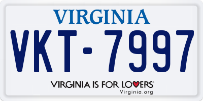 VA license plate VKT7997