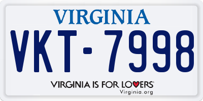 VA license plate VKT7998