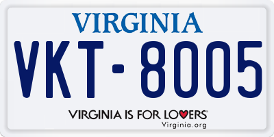 VA license plate VKT8005
