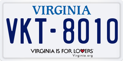 VA license plate VKT8010